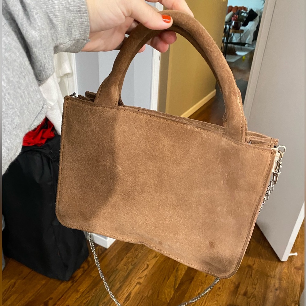Faux suede tan brown purse urban outfitters - Picture 3 of 5